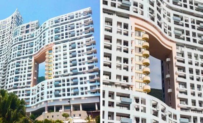 Kiến trúc kì lạ ở Hồng Koong (Ảnh: Internet)