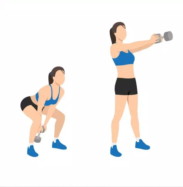 Dumbbell Swing tác dụng vào khá nhiều phần cơ như cơ vai, cơ lưng, cơ mông đùi. (Nguồn ảnh: Internet) Dumbbell Swing tác dụng vào khá nhiều phần cơ như cơ vai, cơ lưng, cơ mông đùi. (Nguồn ảnh: Internet)