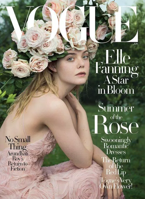 Elle Fanning như nàng thơ trên bìa tạp chí Vogue. (Nguồn ảnh: Internet) Elle Fanning như nàng thơ trên bìa tạp chí Vogue. (Nguồn ảnh: Internet)