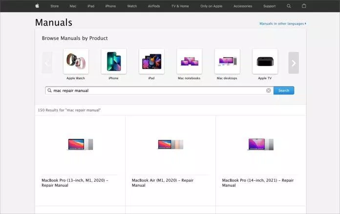 Trang tải sách hướng dẫn sửa chữa của Apple (Ảnh: Internet) Trang tải sách hướng dẫn sửa chữa của Apple (Ảnh: Internet)