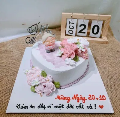 bánh kem tặng quà 20 10 cho mẹ (Ảnh: internet)