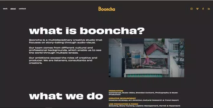 Trang web chính thức của Booncha Studio, đơn vị sản xuất chính của The Religionals: Vietnam (Ảnh: Internet)