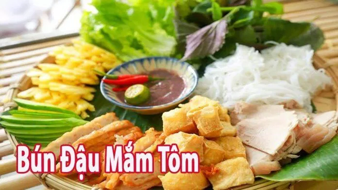 Thành phẩm bún đậu mắm tôm