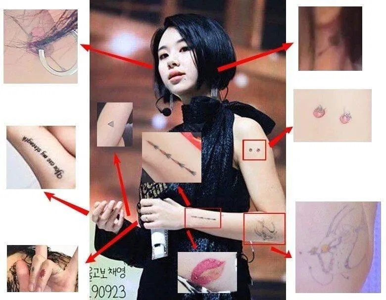 Các hình xăm của Chaeyoung TWICE. (Ảnh: Internet)
