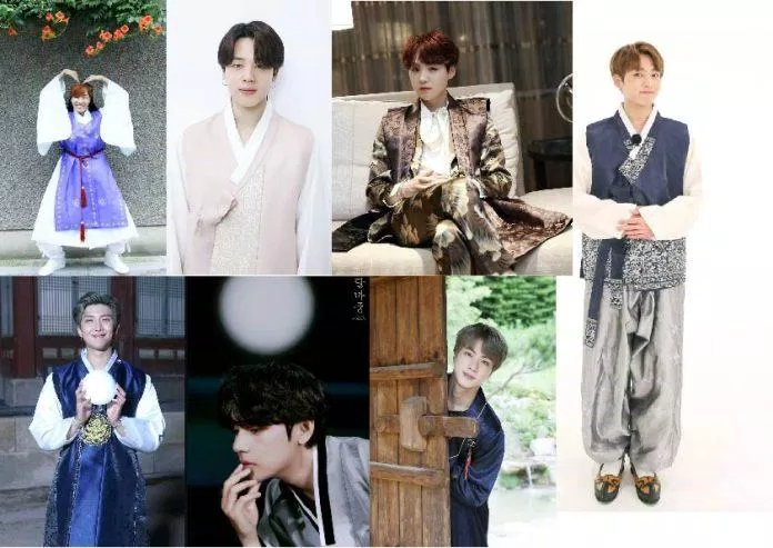 BTS diện những bộ hanbok khác nhau vào các dịp Tết Chuseok (Nguồn: Internet)