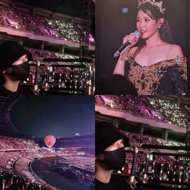 Jungkook BTS đến xem concert IU. (Ảnh: Internet)