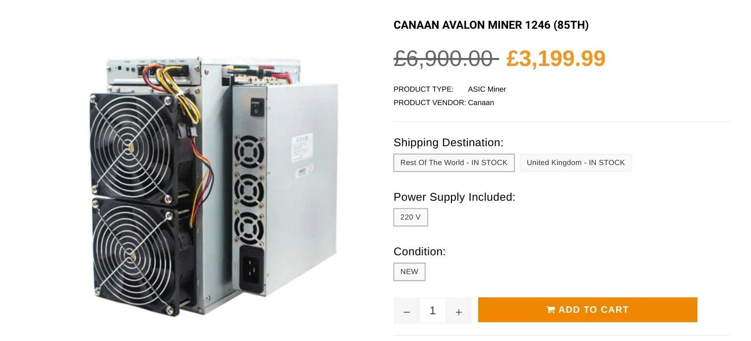 Máy AVALONminer 1246 có giả rẻ hơn (Ảnh: Internet) Máy AVALONminer 1246 có giả rẻ hơn (Ảnh: Internet)