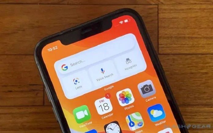 Widget Google trên iPhone giống như điện thoại Android (Ảnh: Internet)