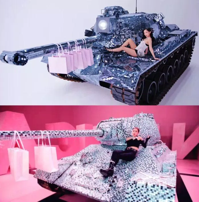 phân cảnh "chiếc xe tăng" của Jennie trong "DDU-DU DDU-DU" được tái hiện qua "Shut down" (Ảnh : Internet)