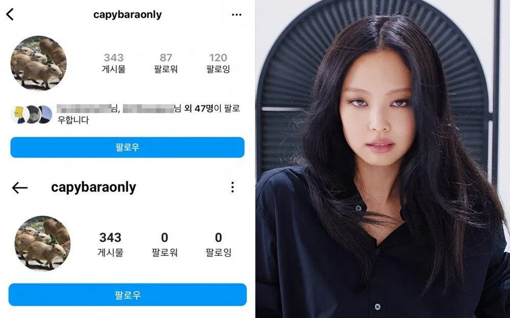Tài khoản IG được cho là của Jennie đã block tất cả người theo dõi. (Ảnh: Internet)