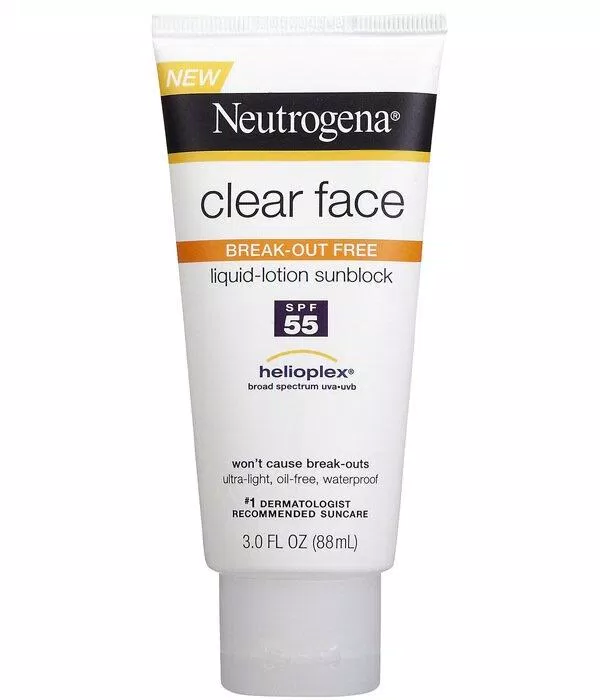 Kem chống nắng Neutrogena Clear Face SPF 55 (nguồn: Internet)