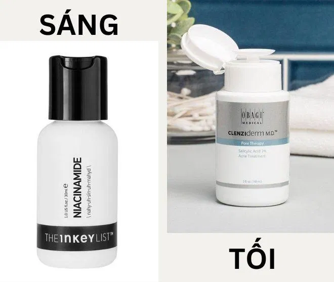 Dùng Niacinamide và BHA xen kẽ sáng tối. (Nguồn ảnh: BlogAnChoi)