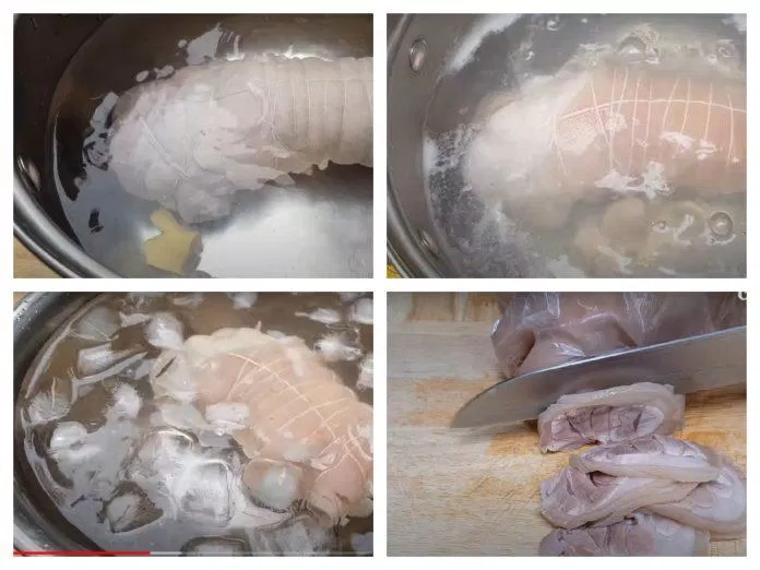 Luộc và cắt thịt