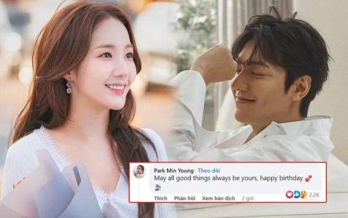 Hình ảnh được cho là Park Min Young chúc mừng sinh nhật tình cũ ( ảnh: internet).