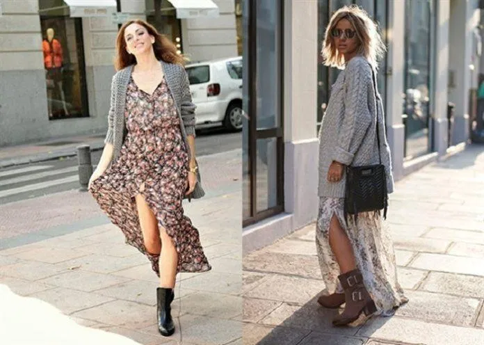 Áo cardigan mix váy liền là sự lựa chọn yêu thích của nhiều ngôi sao