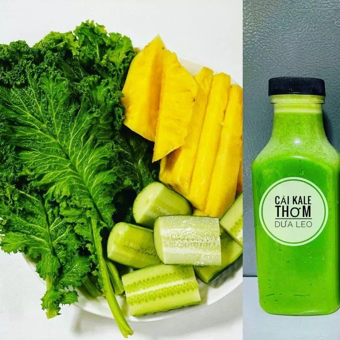 Nước ép cải kale, thơm, dưa leo giảm cân nhanh trong 7 ngày (Ảnh: internet)