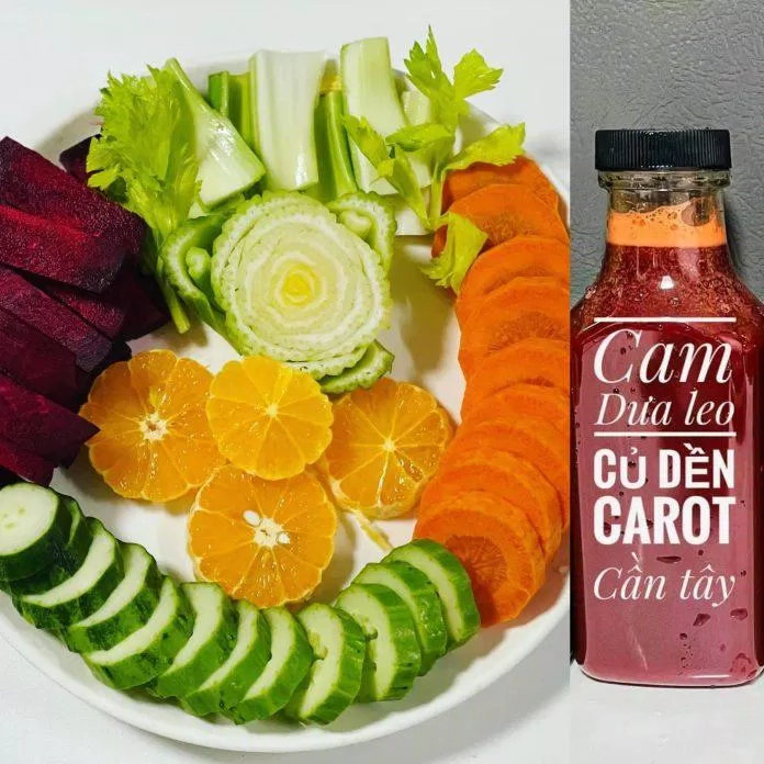 Nước ép cam, dưa leo, củ dền, carot, cần tây giảm cân nhanh trong 7 ngày (Ảnh: internet) Nước ép cam, dưa leo, củ dền, carot, cần tây giảm cân nhanh trong 7 ngày (Ảnh: internet)
