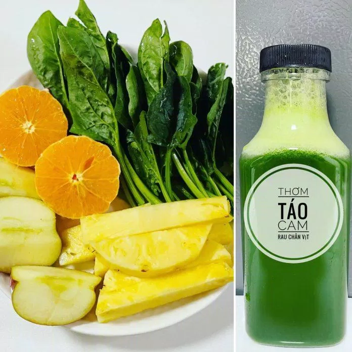Nước ép thơm, táo, cam, rau chân vịt giảm cân nhanh trong 7 ngày (Ảnh: internet) Nước ép thơm, táo, cam, rau chân vịt giảm cân nhanh trong 7 ngày (Ảnh: internet)