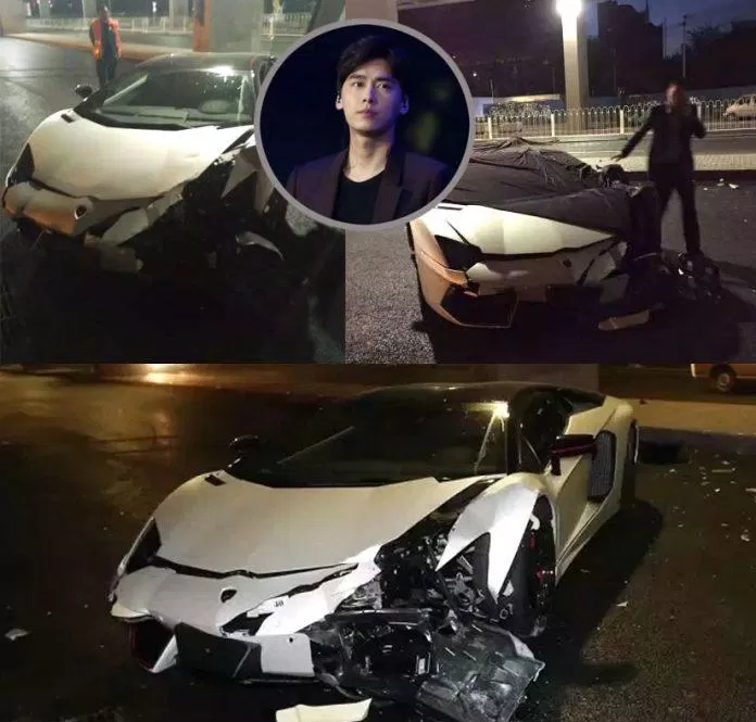 Lý Dịch Phong từng gây tai nạn vào năm 2016, xe quá hạn đăng ký. (Ảnh: internet)