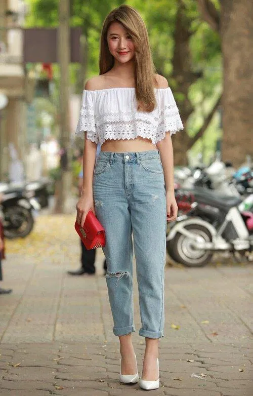 Cách phối đồ của Quỳnh Anh Shyn có chút hiện đại hơn. (Nguồn: Internet)