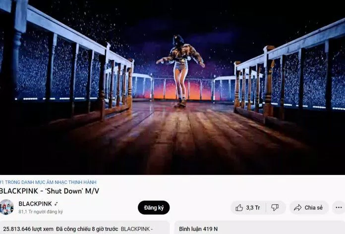 Như các MV trước, "Shut Down" cũng có thành tích view ấn tượng (Ảnh: Internet)