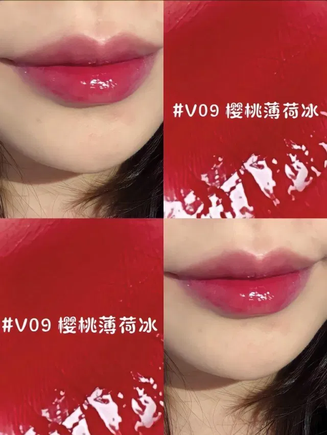 Swach sản phẩm màu V09: hồng đỏ ánh tím (Ảnh: BlogAnChoi) Swach sản phẩm màu V09: hồng đỏ ánh tím (Ảnh: BlogAnChoi)