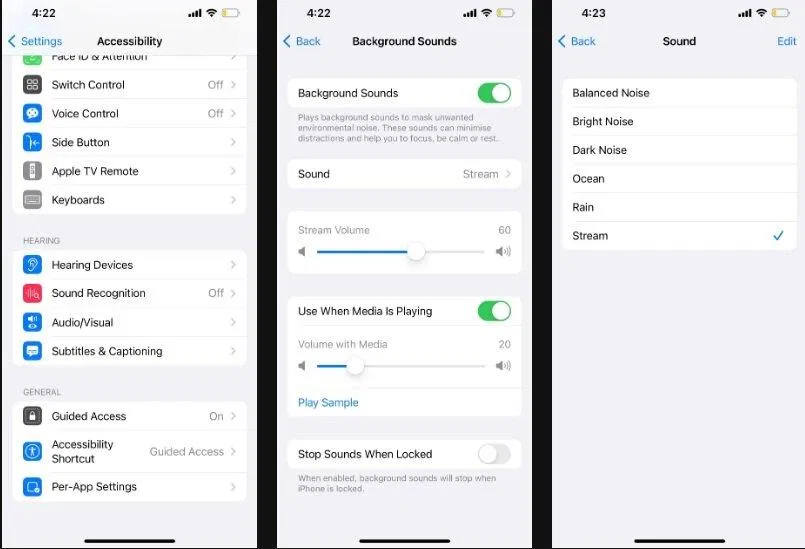 Cách mở âm thanh ASMR trên iPhone (Ảnh: Internet) Cách mở âm thanh ASMR trên iPhone (Ảnh: Internet)