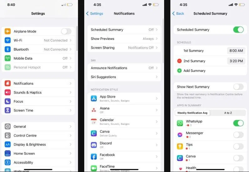 Cách đặt thời gian hiện thông báo trên iPhone (Ảnh: Internet) Cách đặt thời gian hiện thông báo trên iPhone (Ảnh: Internet)