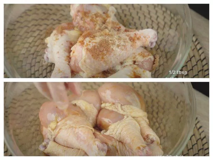 Ướp gà trong vòng 30 phút cho gà thấm gia vị