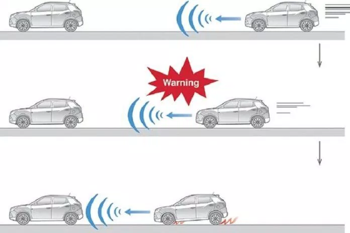 Phanh khẩn cấp tự động giúp xe tự dừng lại khi sắp có va chạm (Ảnh: Internet)