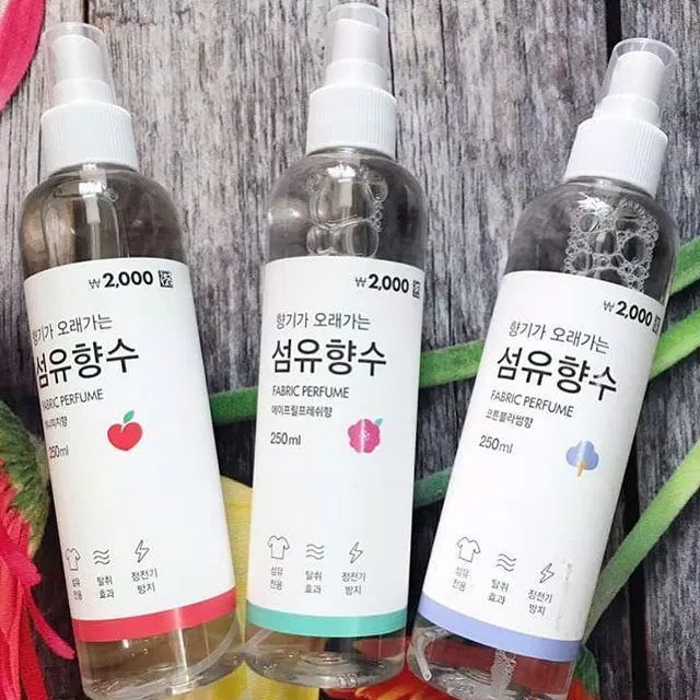 Xịt thơm quần áo Fabric Perfume nội địa Hàn Quốc (Nguồn: internet)