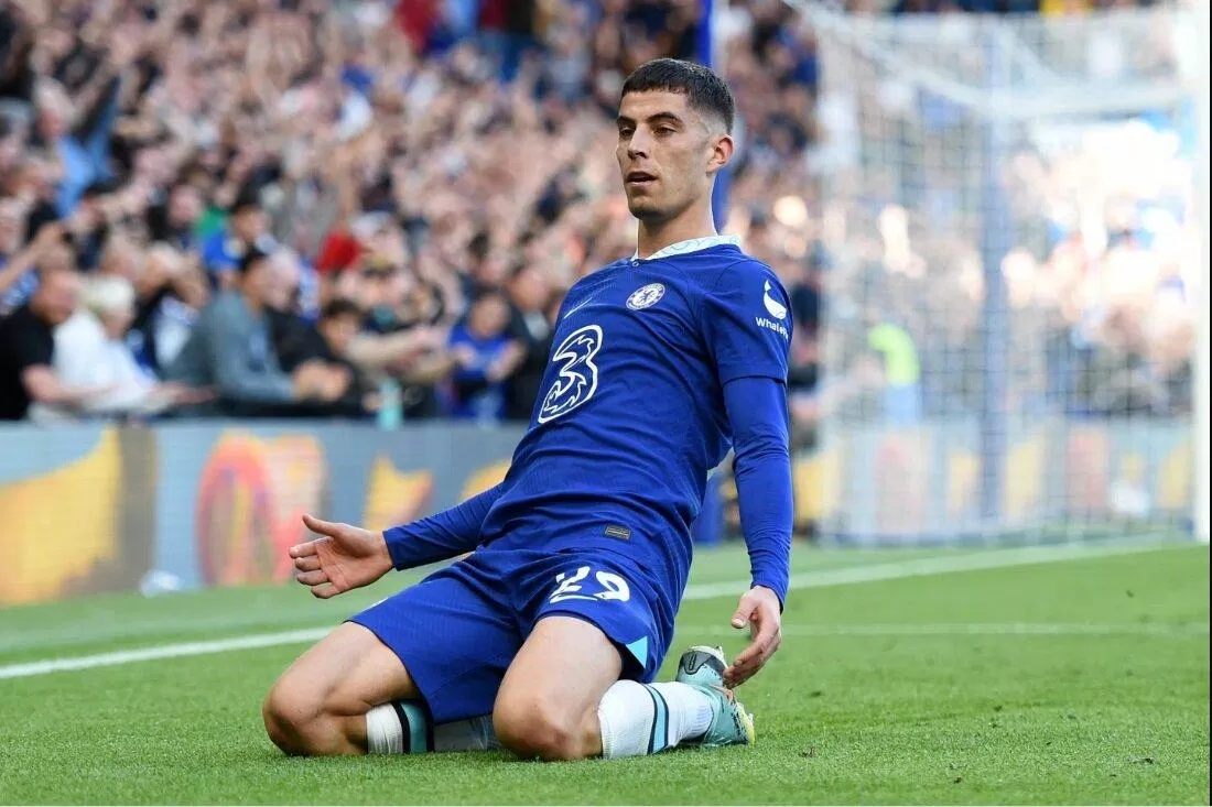 Kai Havertz cụ thể hóa những cơ hội của Chelsea bằng cú đánh đầu hiểm hóc ở những phút cuối hiệp 1 (Ảnh: Internet)