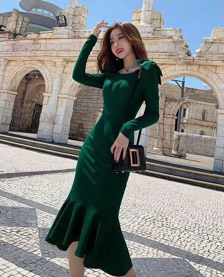 Đầm body đuôi cá là lựa chọn đáng thử trong các dịp dự lễ cưới (Ảnh: Internet)
