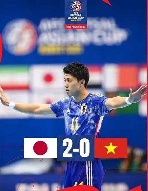 Kết thúc trận gặp Futsal Nhật Bản, các chiến binh sao vàng dù thua vẫn đi tiếp vào tứ kết (Ảnh: Internet)