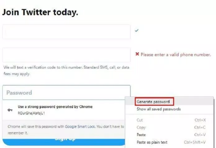 Chrome tự động tạo mật khẩu khi đăng ký tài khoản trên mạng (Ảnh: Internet) Chrome tự động tạo mật khẩu khi đăng ký tài khoản trên mạng (Ảnh: Internet)