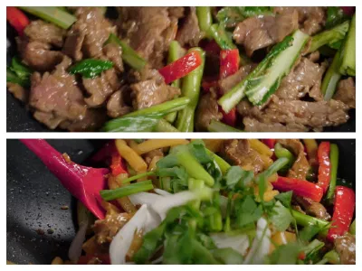 Hoàn thành nui xào bò