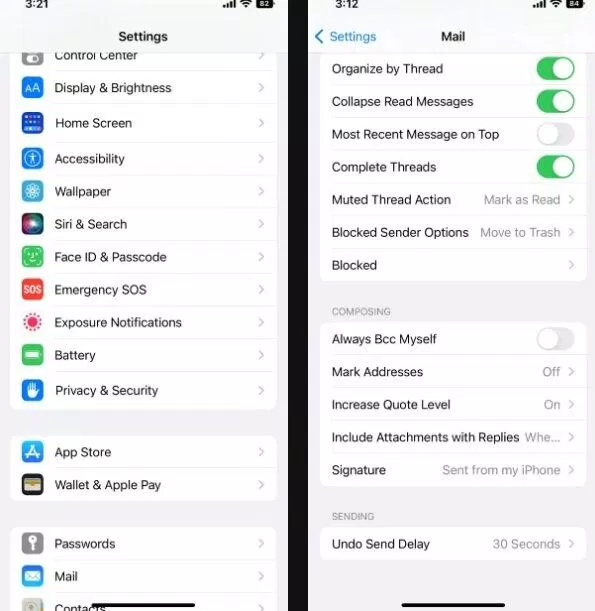 Cách đặt thời gian thu hồi email trên iOS 16 (Ảnh: Internet) Cách đặt thời gian thu hồi email trên iOS 16 (Ảnh: Internet)