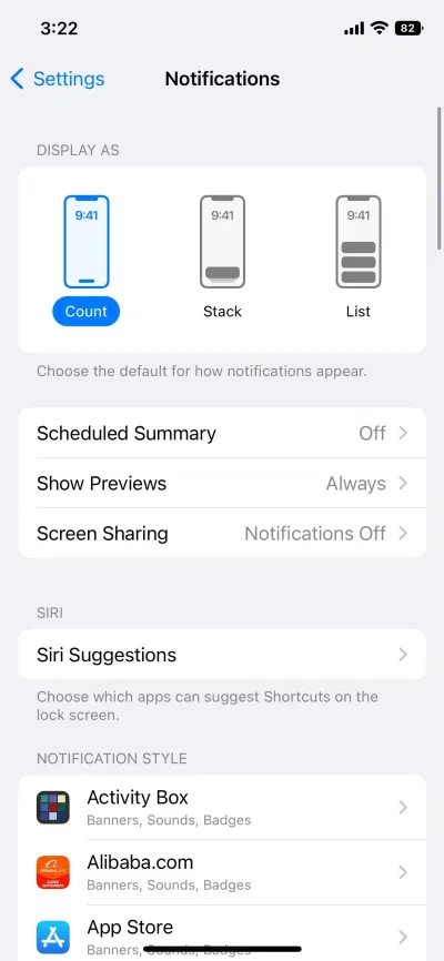 Các chế độ hiển thị thông báo khác nhau trên iOS 16 (Ảnh: Internet) Các chế độ hiển thị thông báo khác nhau trên iOS 16 (Ảnh: Internet)