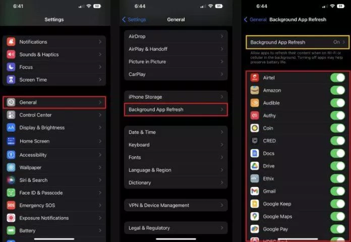 Tắt tính năng cập nhật ứng dụng nền để tiết kiệm pin cho iPhone 14 Pro (Ảnh: Internet) Tắt tính năng cập nhật ứng dụng nền để tiết kiệm pin cho iPhone 14 Pro (Ảnh: Internet)
