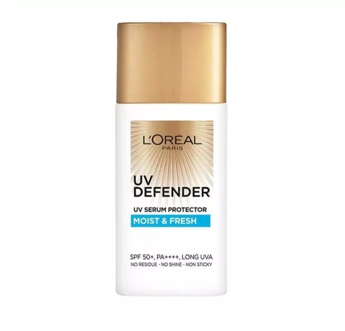 Kem chống nắng dành cho da khô L’Oreal UV Defender Serum Protector Moist & Fresh dưỡng da ẩm mịn (Ảnh: Internet)