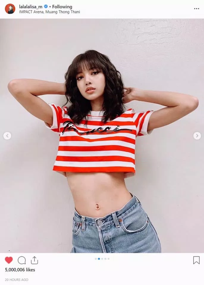 Bức ảnh Lisa mặc croptop được đăng tải trên intagram đã gây sốt ( ảnh: internet).