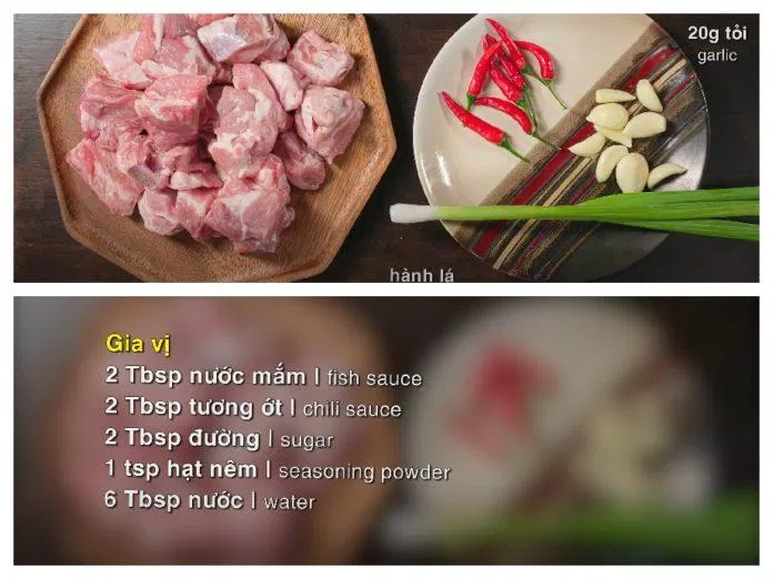 Nguyên liệu làm sườn chiên nước mắm