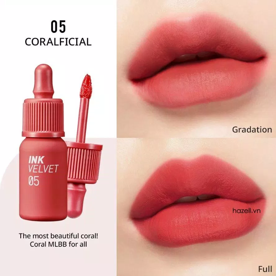 Màu 05 Coralficial của dòng sản phẩm Ink Velvet Lip Tint đình đám. (Nguồn: Internet).