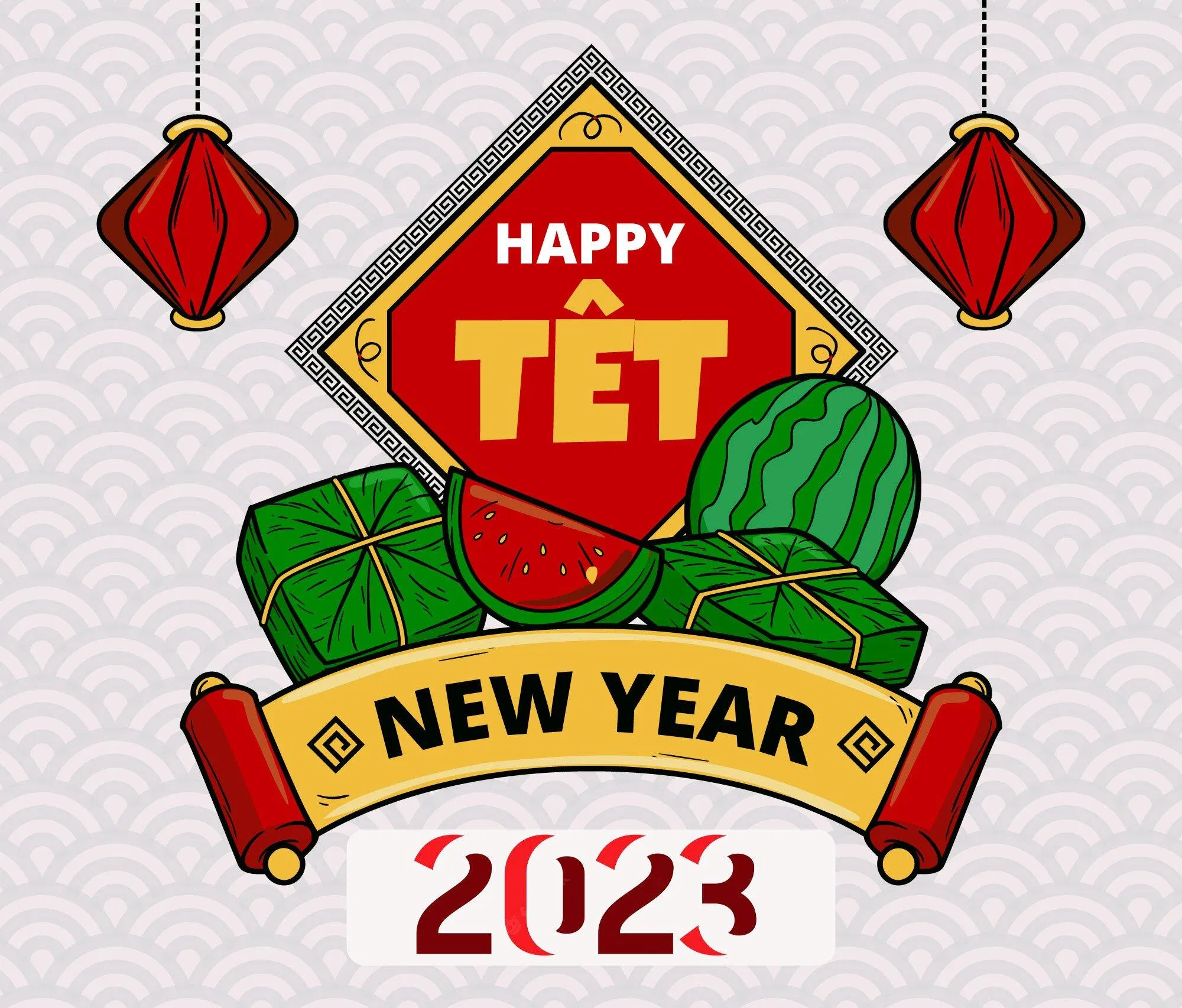 Thiệp chúc mừng năm mới 2023 sang trọng. (Ảnh: Internet)