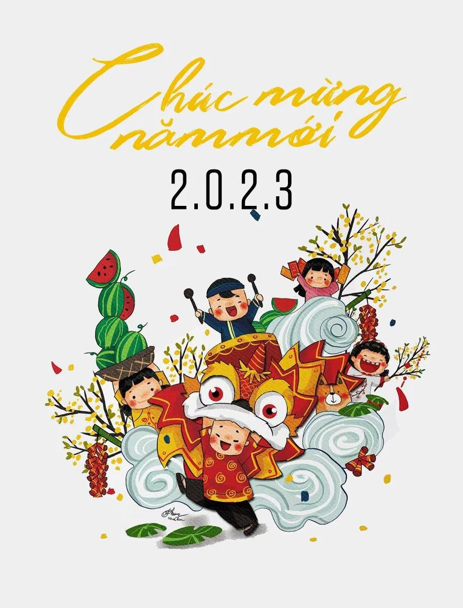 Thiệp chúc mừng năm mới 2023 thuần Việt đẹp độc đáo. (Ảnh: Internet)
