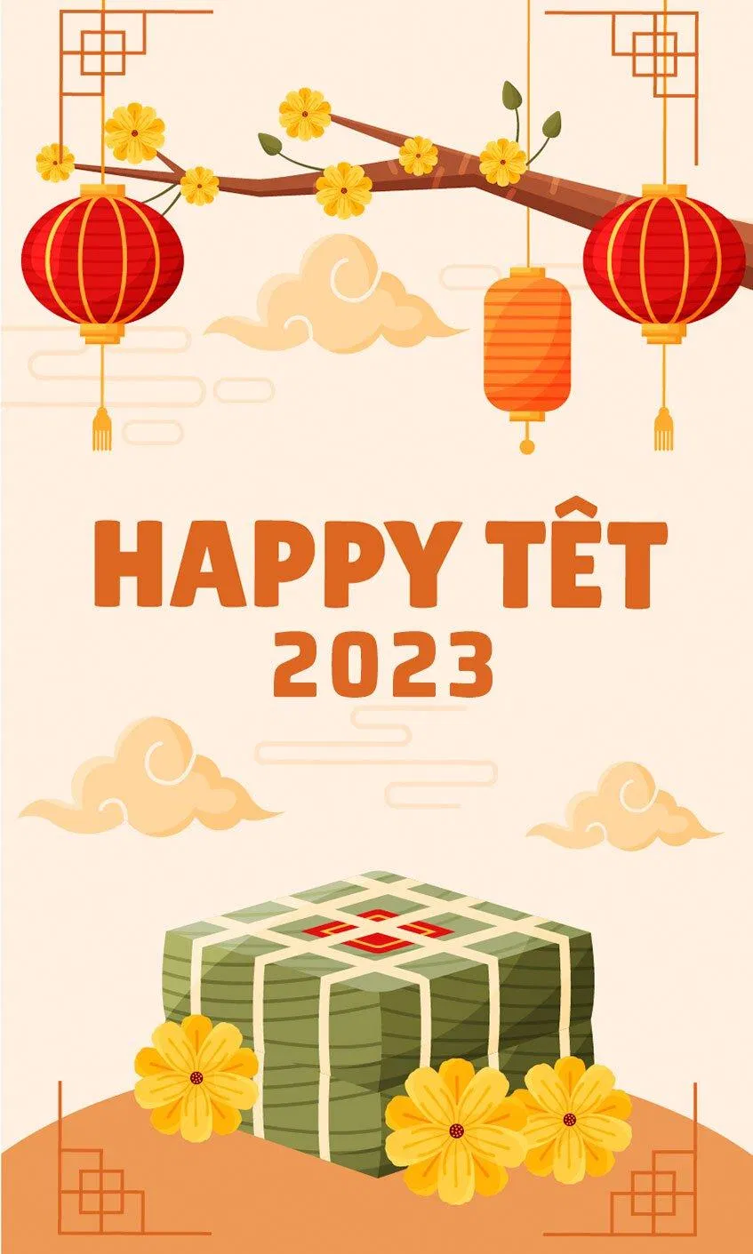 Thiệp chúc mừng năm mới 2023 thuần Việt đẹp độc đáo. (Ảnh: Internet)