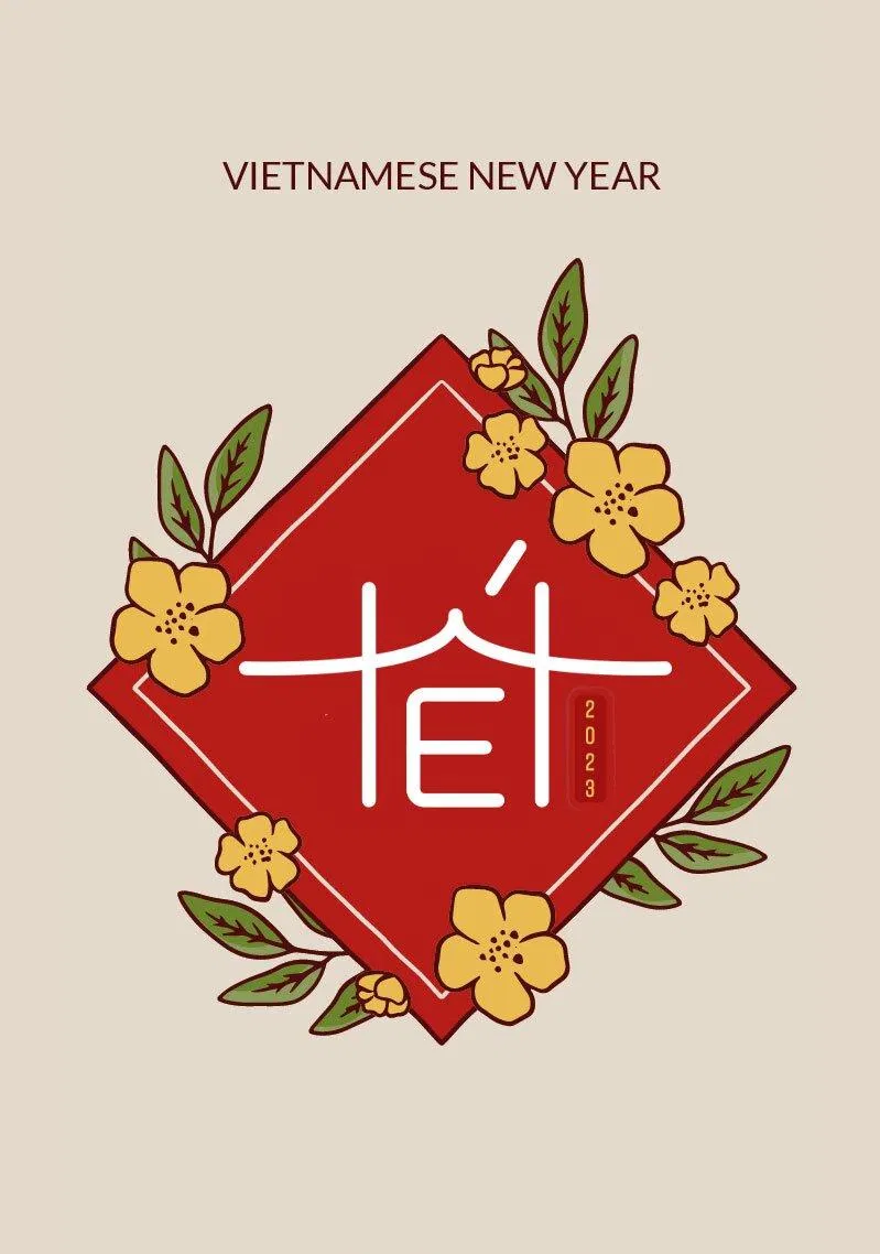 Thiệp chúc mừng năm mới 2023 sang trọng. (Ảnh: Internet)