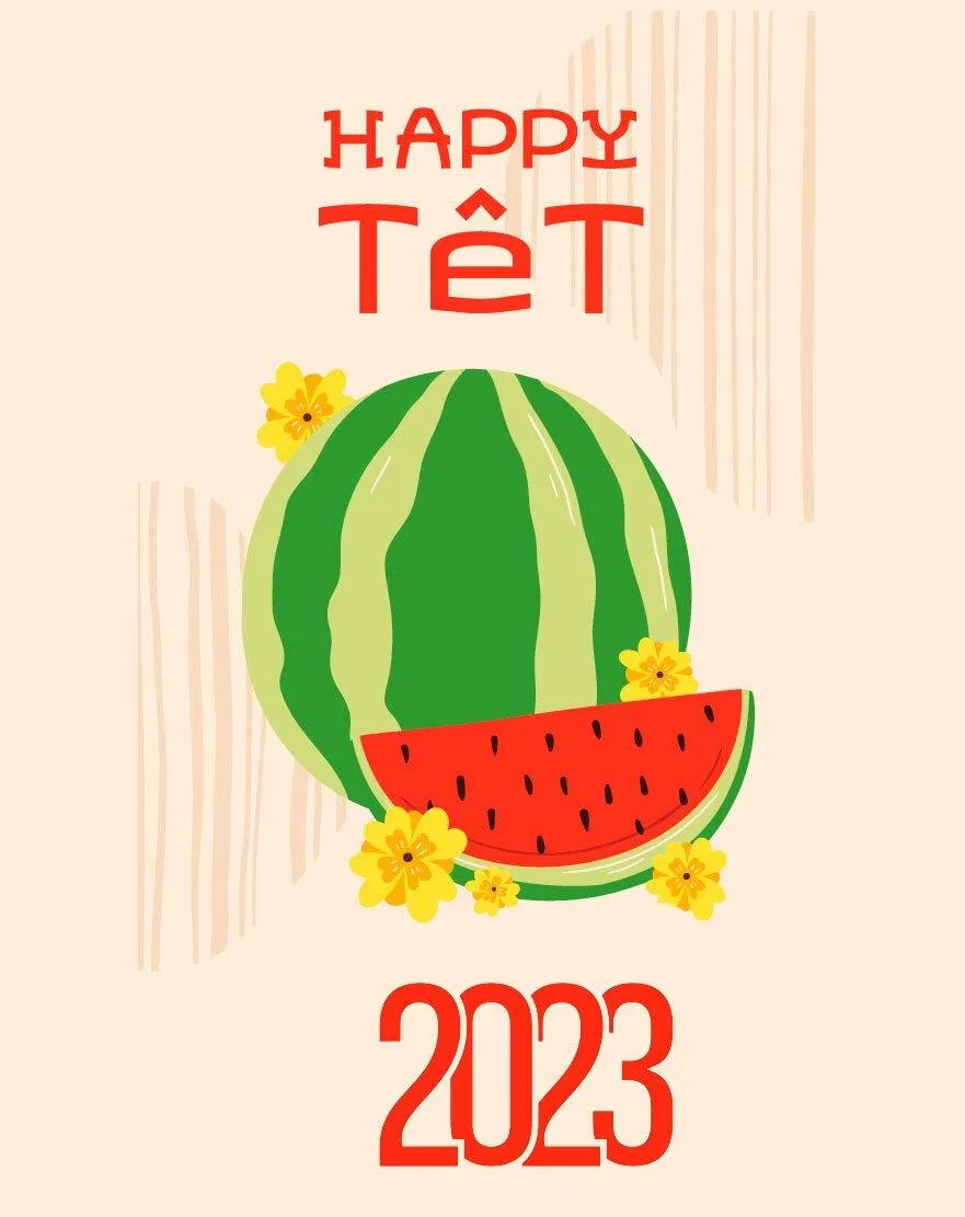 Thiệp chúc mừng năm mới 2023 thuần Việt đẹp độc đáo. (Ảnh: Internet)