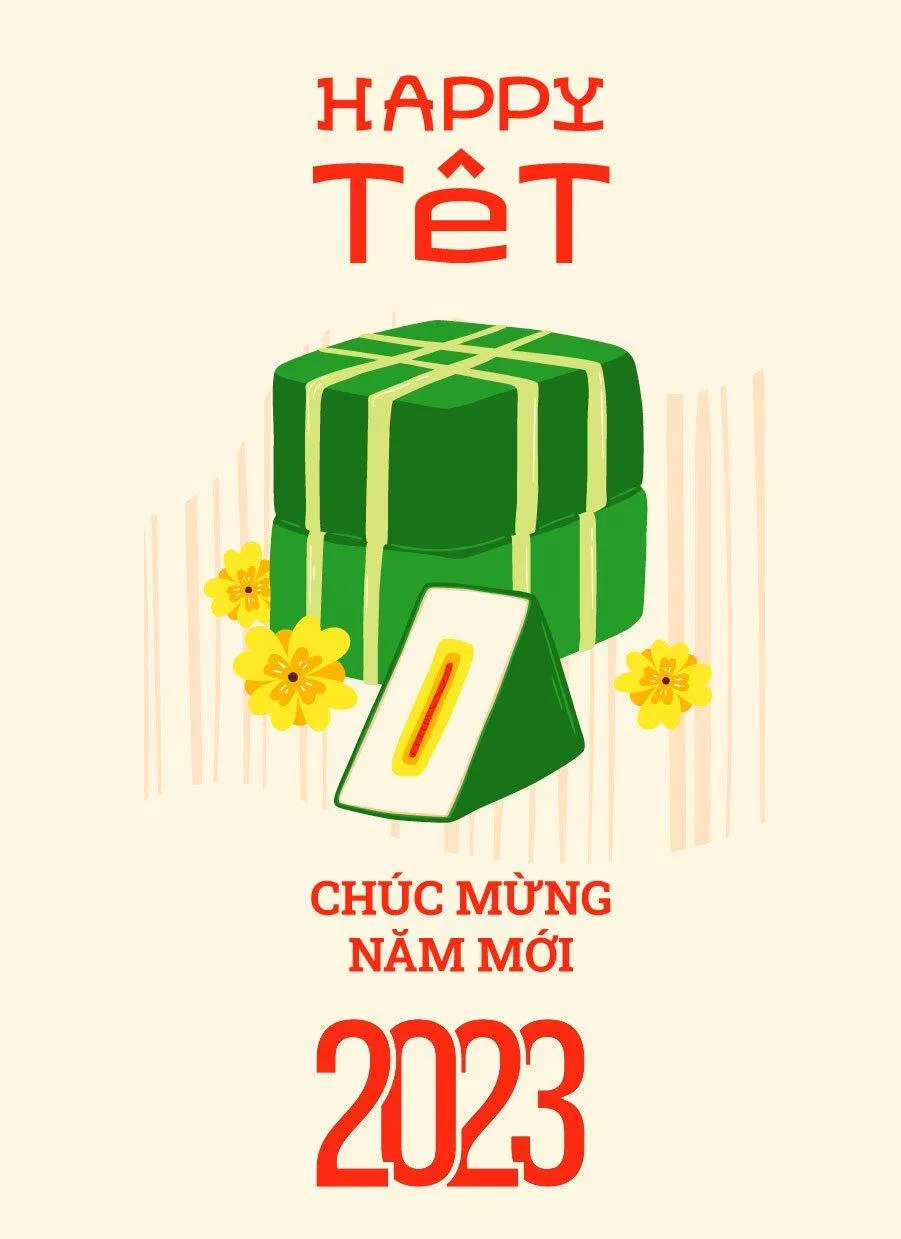 Thiệp chúc mừng năm mới 2023 thuần Việt đẹp độc đáo. (Ảnh: Internet)