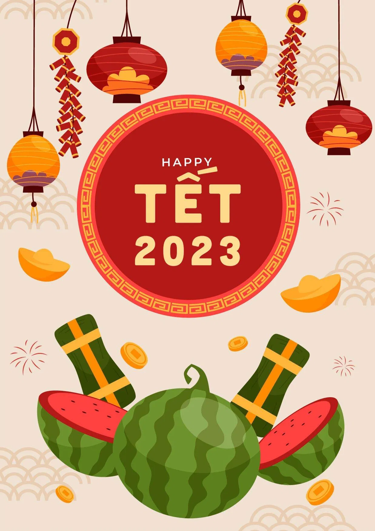 Thiệp chúc mừng năm mới 2023 sang trọng. (Ảnh: Internet)
